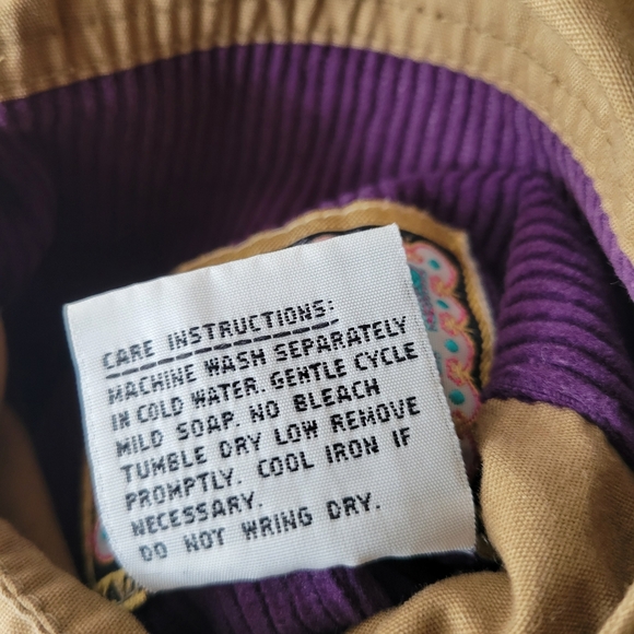 Current Seen Women Utility Jacket Purple Cord Collar and Aztec Print Reversible - Picture 13 of 13
